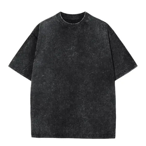 Men’s Oversized Vintage Acid-Wash T-Shirt Heavyweight Cotton Streetwear for Gym & Everyday Wear