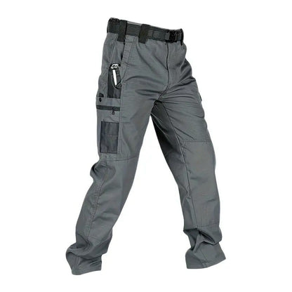 Men's Tactical Work Pants with Multi-Pocket Zipper Design