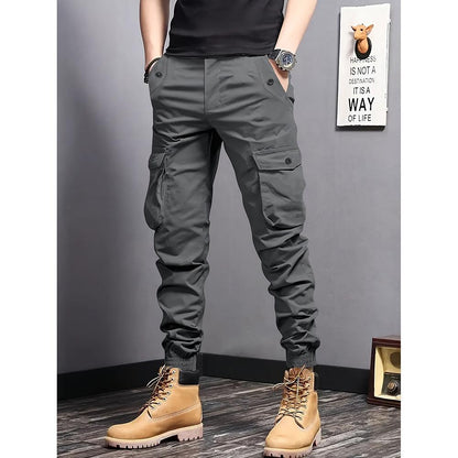 Men's Heavyweight Pants Compatible with Leggings - Workwear Trousers, Multi-Pocket Outdoor Pants with Belt Loop Closure and No Zipper, Suitable for Winter (Solid Color) - Machine Washable