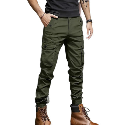 Men's Heavyweight Pants Compatible with Leggings - Workwear Trousers, Multi-Pocket Outdoor Pants with Belt Loop Closure and No Zipper, Suitable for Winter (Solid Color) - Machine Washable