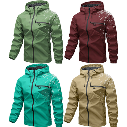 Unisex All-Weather Jacket—Waterproof and Windproof Lightweight Outdoor Hooded Jacket with Adjustable Cuffs