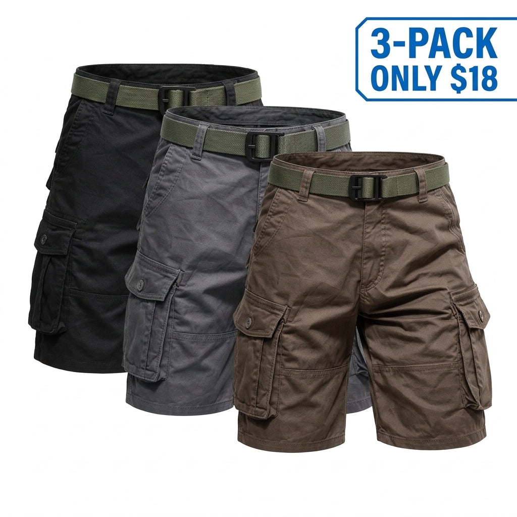 Men's Rugged Multi-Pocket Tactical Cargo Shorts