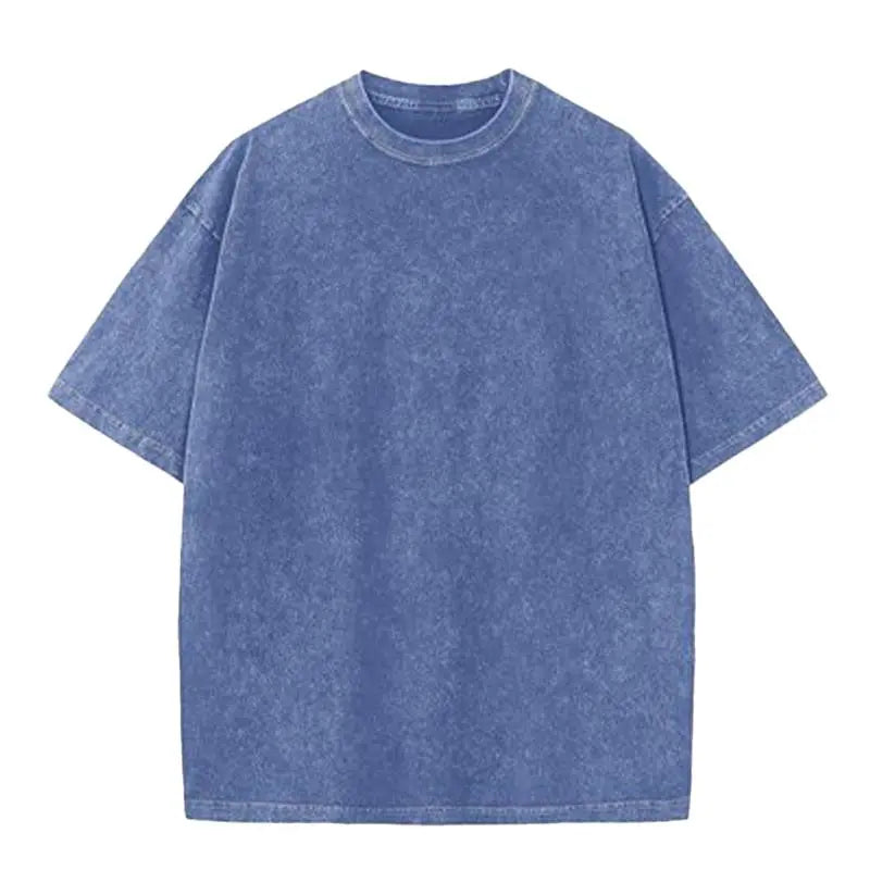 Men’s Oversized Vintage Acid-Wash T-Shirt Heavyweight Cotton Streetwear for Gym & Everyday Wear