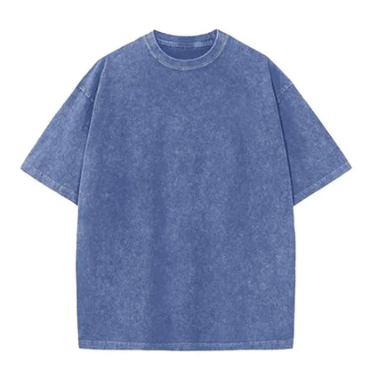 Men’s Oversized Vintage Acid-Wash T-Shirt Heavyweight Cotton Streetwear for Gym & Everyday Wear