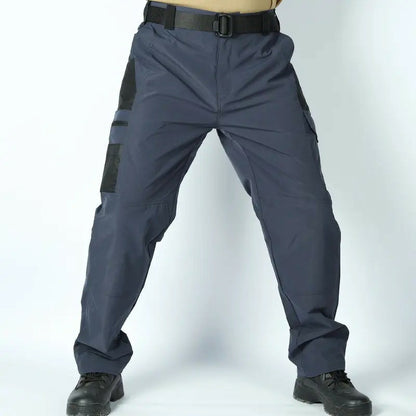 Men's Tactical Work Pants with Multi-Pocket Zipper Design