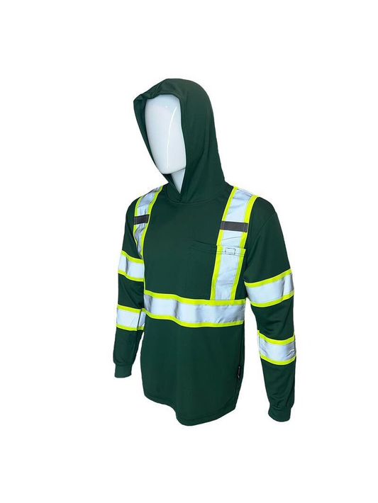 🔥 SPECIAL OFFER-Men’s High Visibility Hoodie Work Shirt – Long Sleeve Reflective Safety Top