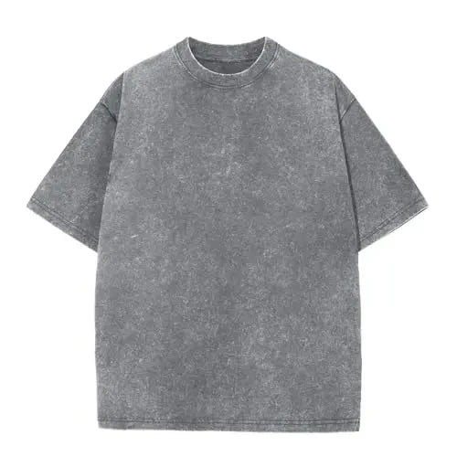 Men’s Oversized Vintage Acid-Wash T-Shirt Heavyweight Cotton Streetwear for Gym & Everyday Wear