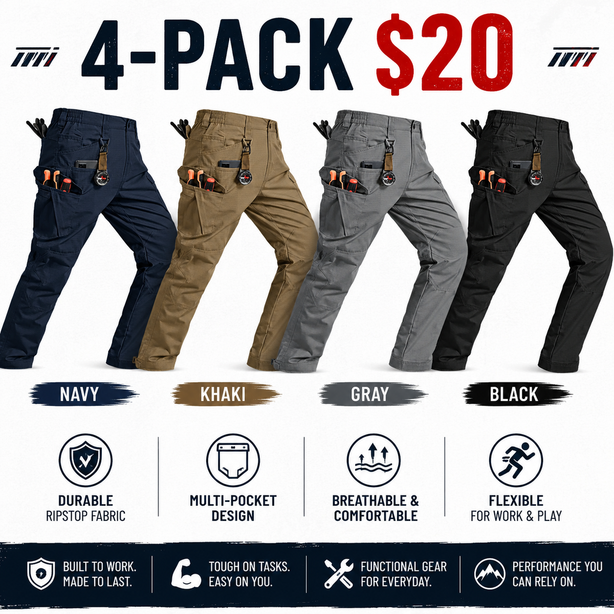 Men's Tactical Ripstop Pants